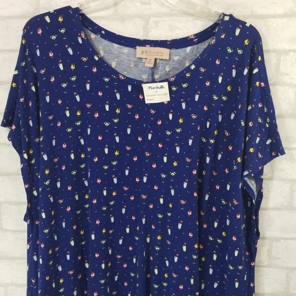 Philosophy drink print top size 3x - Picture 5 of 8